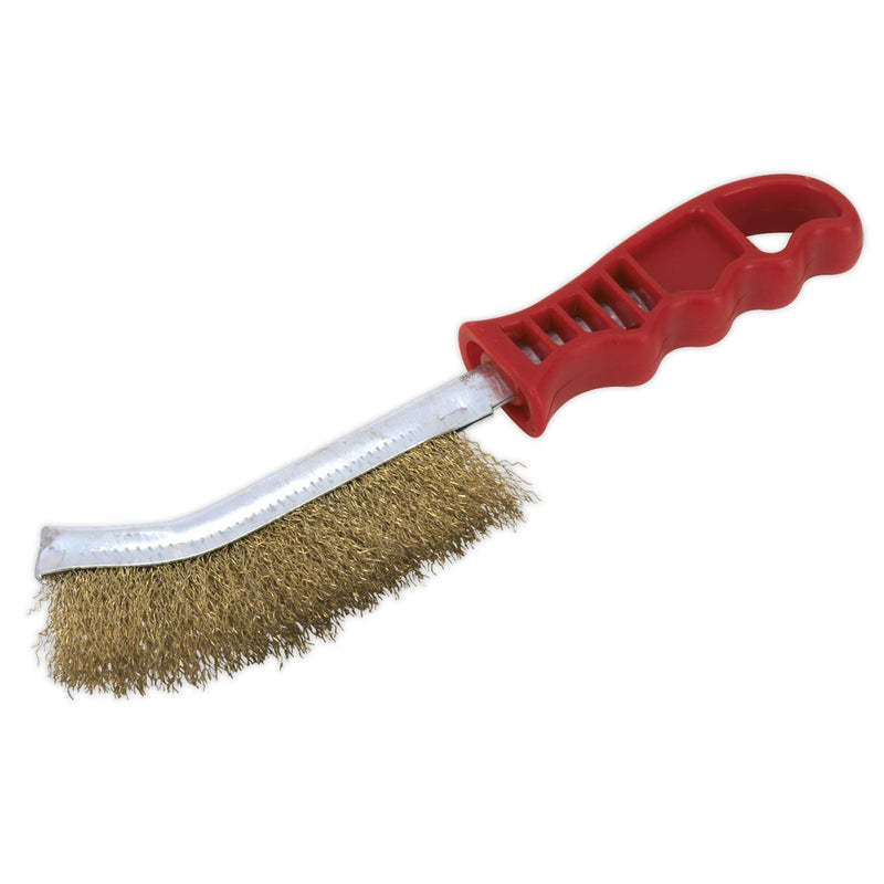 Sealey Wire Brush Brassed Steel Plastic Handle WB05/R Sealey - Dynamic Drive