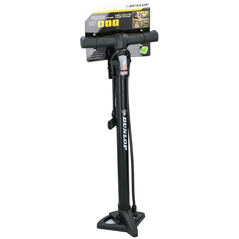 Dunlop Floor Bike Air Pump Stable Foot Car Football Inflatables 12Bar Presta Uk Dunlop  - Dynamic Drive