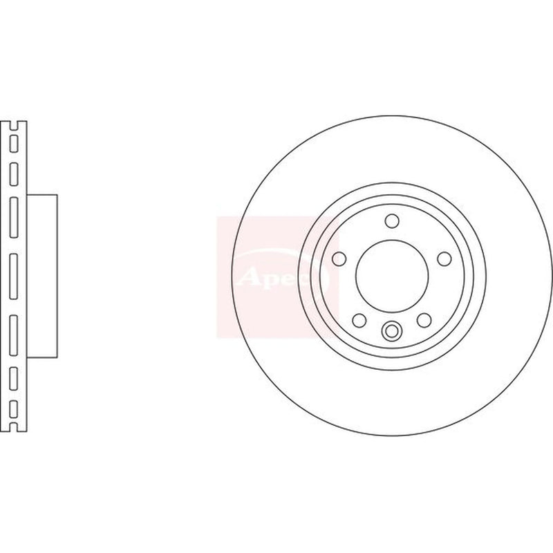 Apec 2 x Vented Front Brake Discs DSK3492-x2
