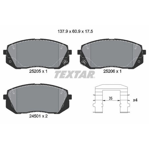 Textar Front Brake Pad Set 2520501