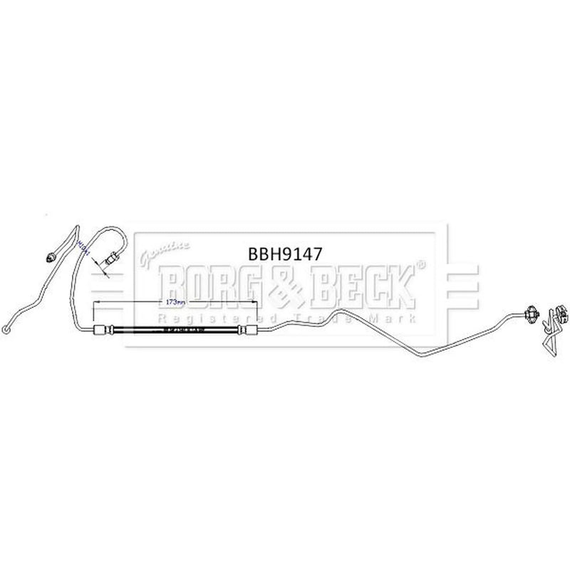 Borg & Beck Brake Hydraulic Hose Line outer BBH9147