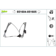 Valeo Electric Window Regulator Lifter Right Front 851605