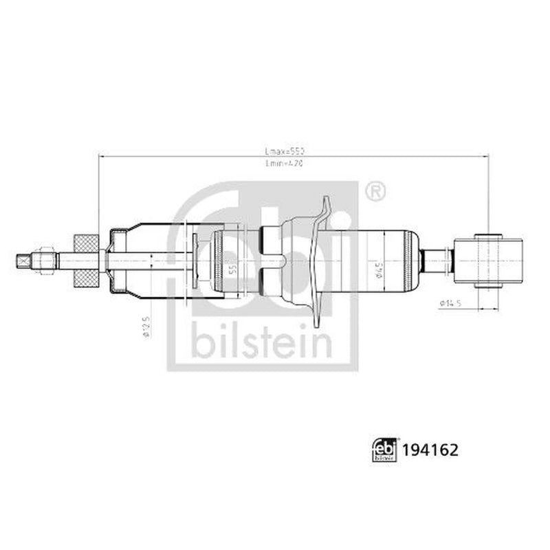 Febi Shock Absorber Damper Strut Front Right 194162