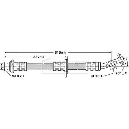 Borg & Beck Brake Hydraulic Hose Line Front Left BBH6749