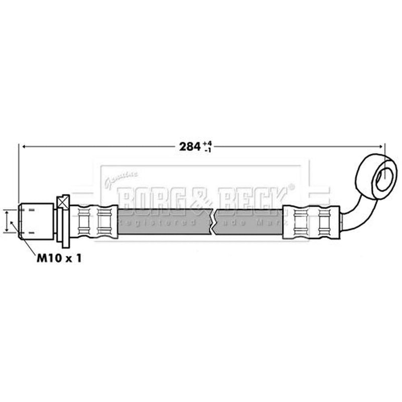 Borg & Beck Brake Hydraulic Hose Line Rear Right BBH7285