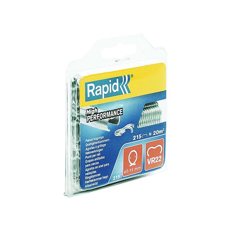 Rapid VR22 Fence Hog Rings Pack 215 Galvanised Rapid - Town Tools