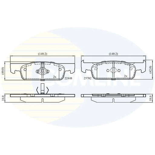 Comline 4 x Front Brake Pad Set fits Dacia Logan II 2012-2013 1.2 1.5 1.6