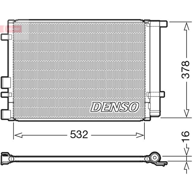Denso Air Conditioning Condenser fits Hyundai I20 I 2008-2015 1.2 1.4 1.6