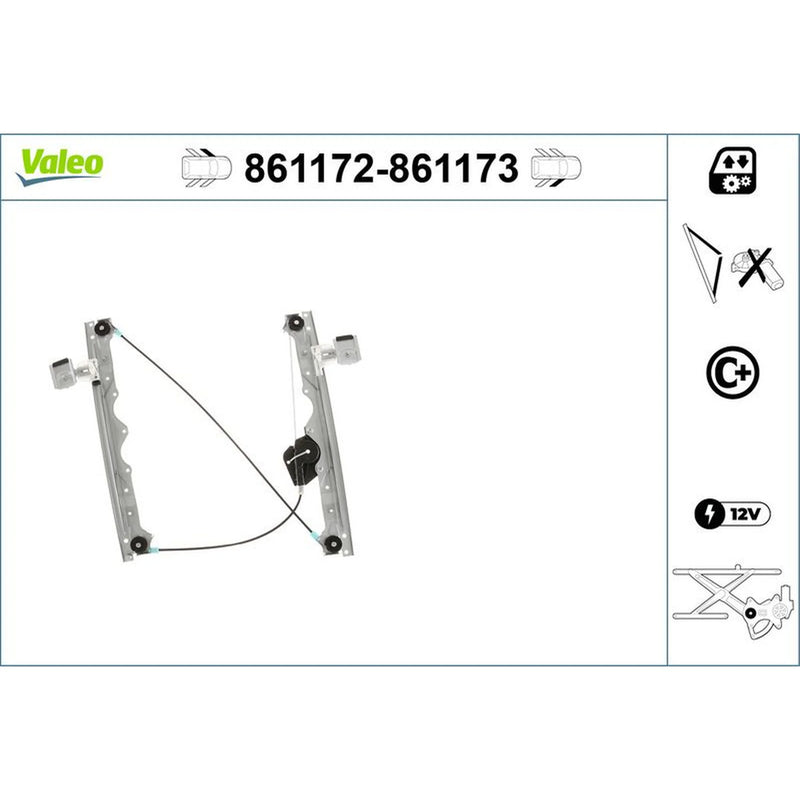 Valeo Electric Window Regulator Lifter Left Front 861172