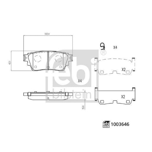 Febi Rear Brake Pad Set 1003646