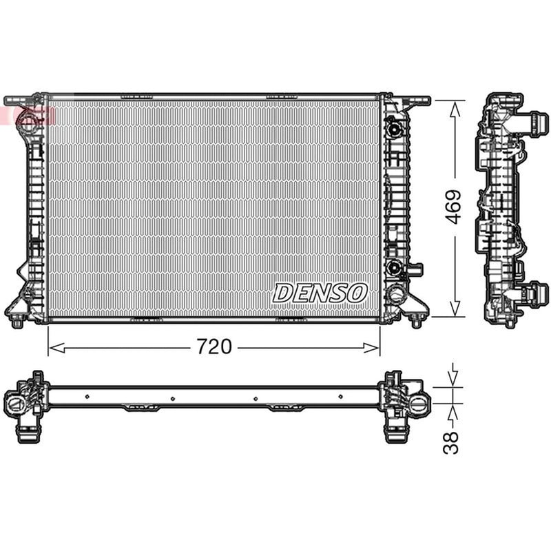 Denso Engine Radiator fits Audi A4 Allroad B8 2009-2016 3.0