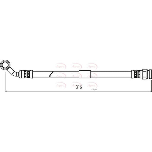 Apec Brake Hydraulic Hose Line Rear fits Mazda MX-5 2005-2016 1.8 2.0