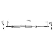 Bosch Handbrake Cable Right Rear fits Renault Megane II Coupé-Cabriolet