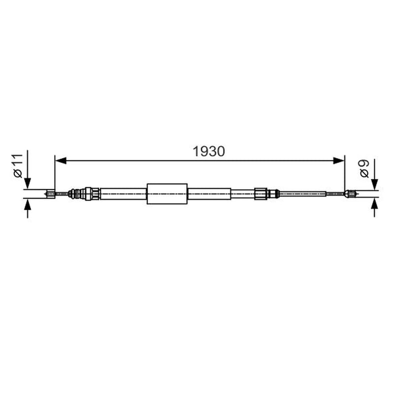Bosch Handbrake Cable Right Rear fits Renault Megane II Coupé-Cabriolet