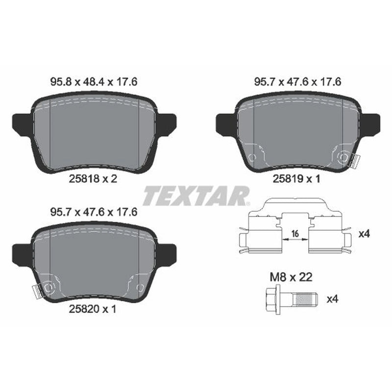 Textar Rear Brake Pad Set 2581802