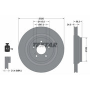 Textar 2 x Internally Vented Brake Discs 92160703