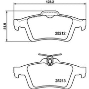 DON Rear Brake Pad Set fits Ford C-Max II 2010-2019 1.0 1.5 1.6 2.0