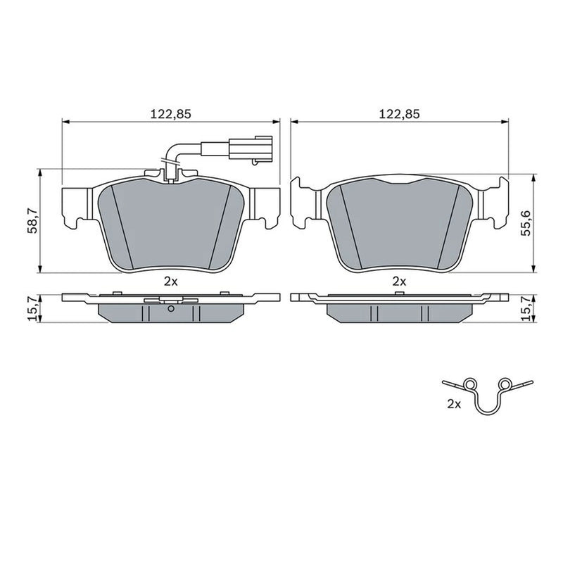 Bosch Front & Rear Pads fits Alfa Romeo Giulia 2015-2022 2.0 2.2