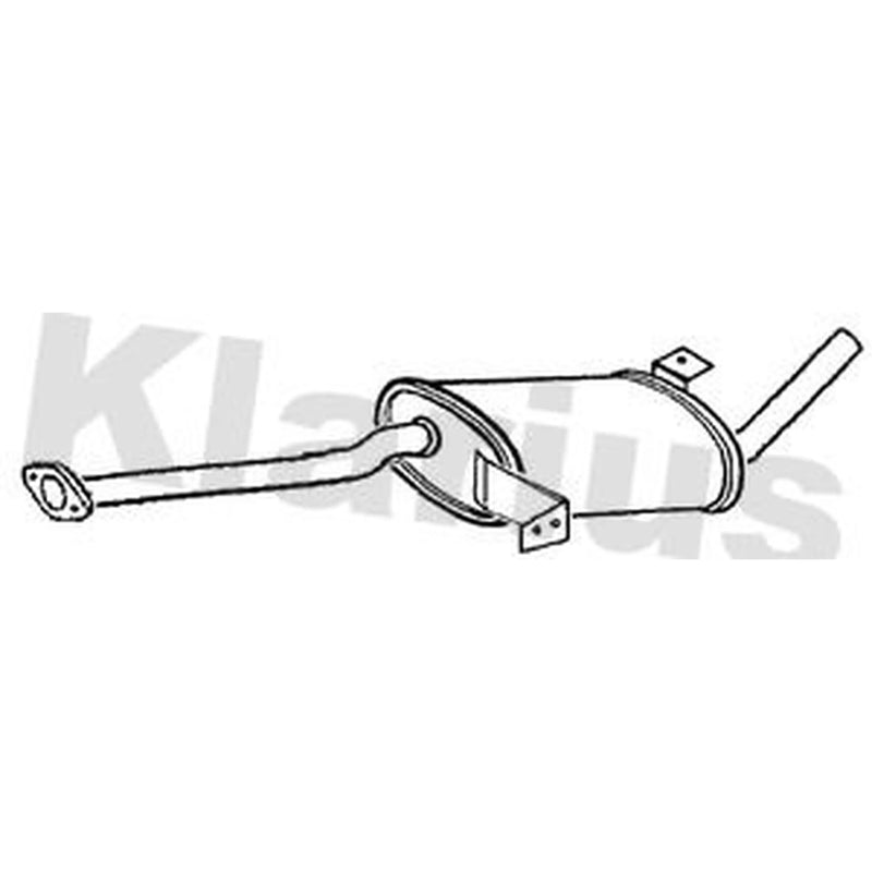 Klarius Box With Centre Pipe Centre fits Nissan Terrano II 1996-2007 2.7
