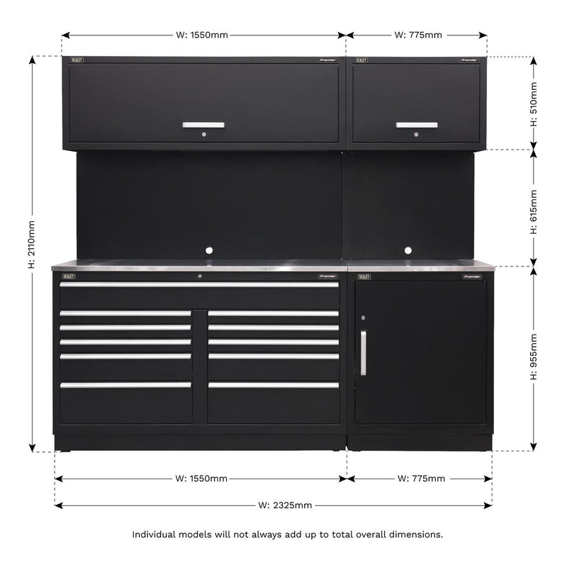Sealey Premier Premier Storage System with Stainless Worktop 2.3m APMSCOMBO4SS Sealey Premier - Dynamic Drive