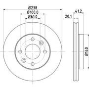 Mintex Mintex Front Brake Disc Kit MDK0129
