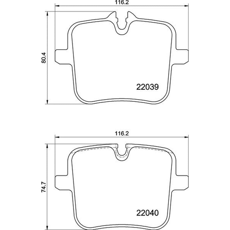 Brembo 4 x Rear Brake Pad Set fits Alpina B7 2016-2017