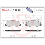 Brembo 4 x Rear Brake Pad Set fits Nissan Interstar 2021-2024