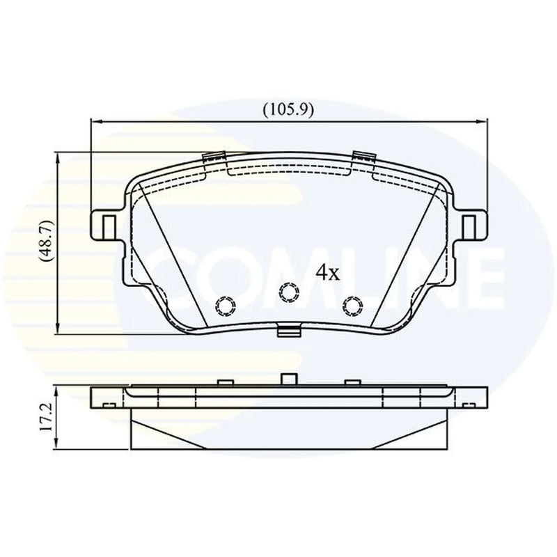 Comline 4 x Rear Brake Pad Set fits Mercedes-Benz A-Class 2018-2020