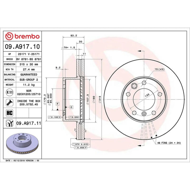 Brembo Front Brake Discs & Pads fits Mercedes-Benz G-Class 2014-2018