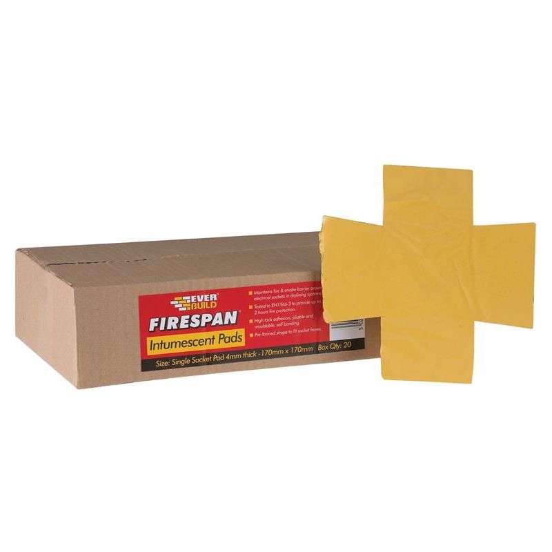 Everbuild Sika Firespan Intumescent Double Socket Pad (Box 20) Everbuild Sika - Dynamic Drive