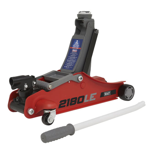 Sealey 180 Handle Low Profile Short Chassis Trolley Jack 2 Tonne - Red 2180LE Sealey - Dynamic Drive