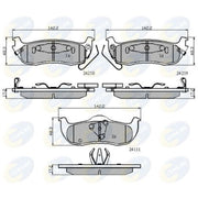 Comline 4 x Rear Brake Pad Set fits Jeep Commander 2005-2010 3.0 5.7