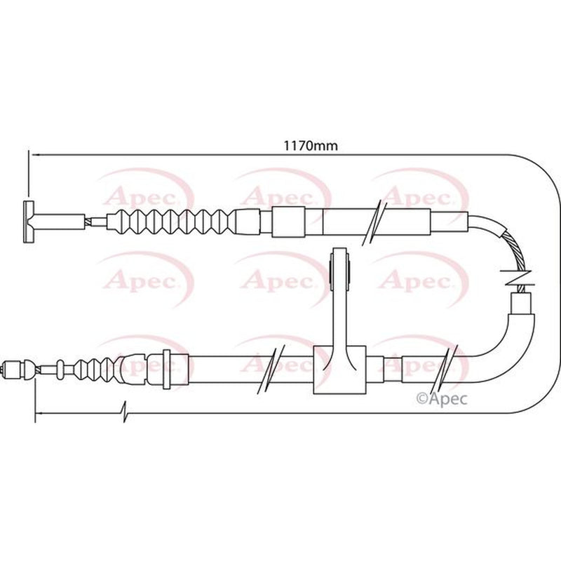 Apec Handbrake Cable Right Rear fits Alfa Romeo 147 2001-2010 1.6 1.9 2.0 3.2