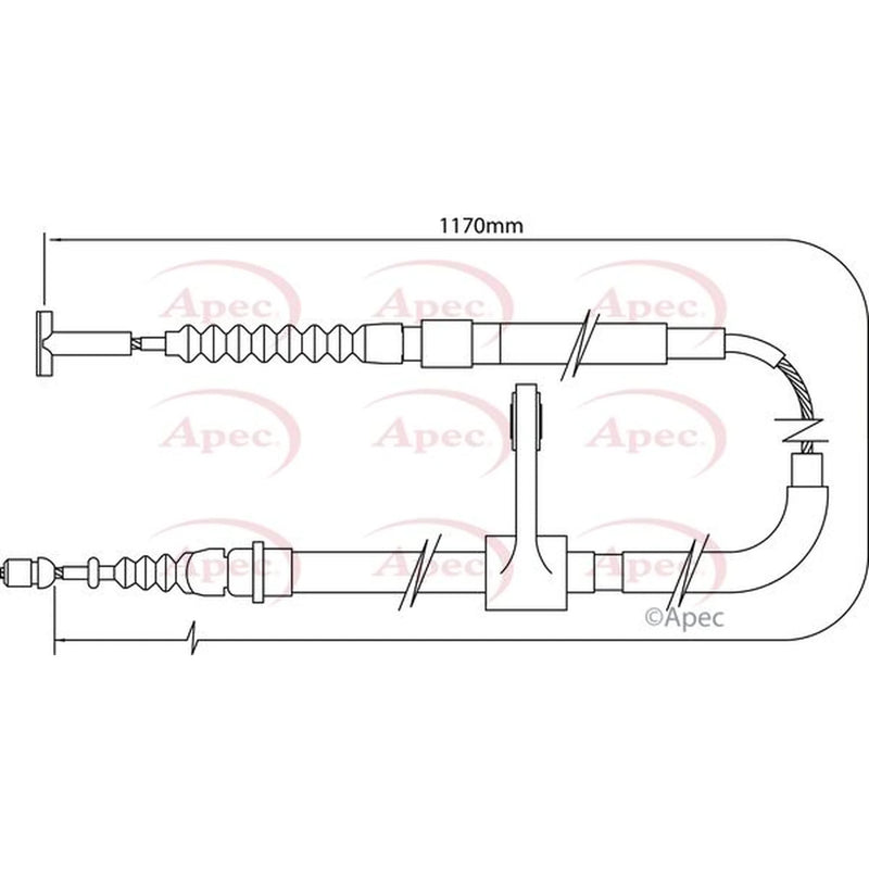 Apec Handbrake Cable Right Rear CAB1004