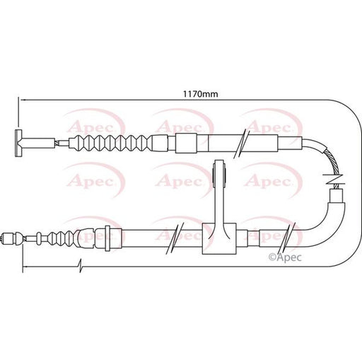 Apec Handbrake Cable Right Rear fits Alfa Romeo 147 2001-2010 1.6 1.9 2.0 3.2