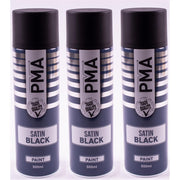 3 X PMA Satin Black Paint Spray Aerosol 500Ml High Coverage Satin Black PMA - NN4 Online 