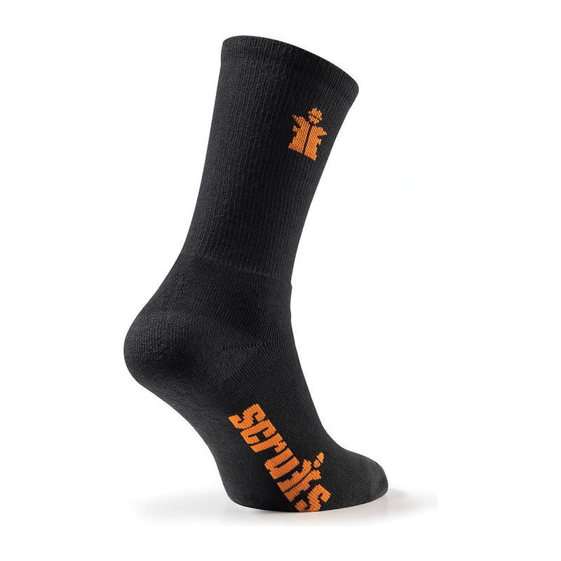 Scruffs Worker Socks Black 3pk Size 7 - 9.5 / 41 - 43 Scruffs - Dynamic Drive