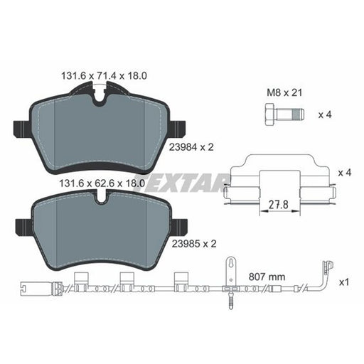 Textar Front Brake Pad Set 2398407