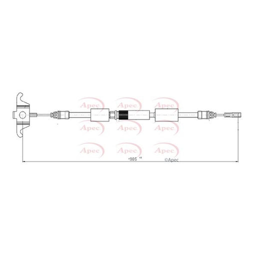 Apec Handbrake Cable Centre fits Volvo XC90 I 2002-2014 2.5 3.2