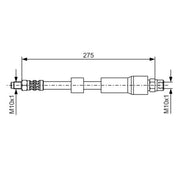 Bosch Brake Hydraulic Hose Line Rear fits BMW 5 1996-2004