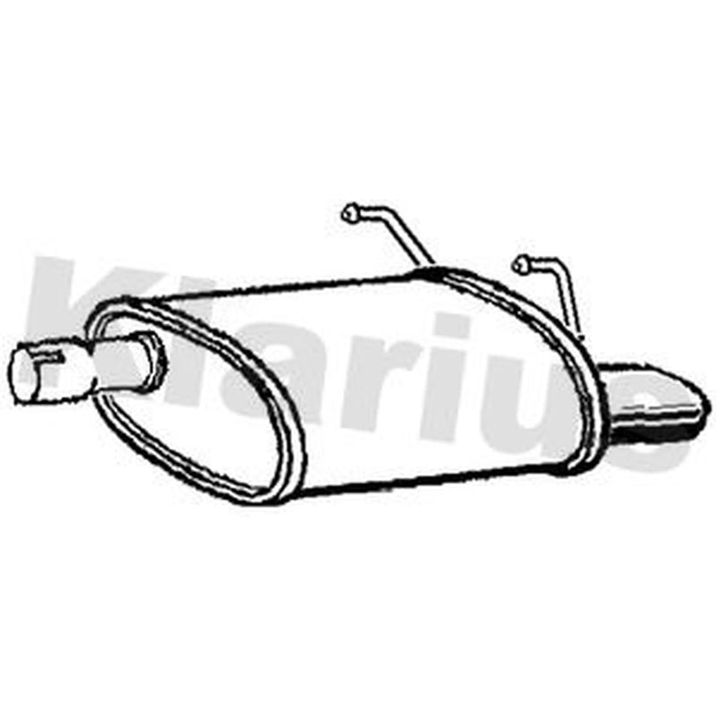 Klarius Box With Tail Pipe Rear fits Fiat 500 2007 on 1.2