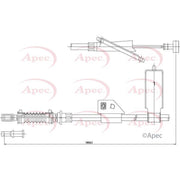 Apec Handbrake Cable Left Rear fits Nissan Almera 2000-2006 1.5 1.8 2.2