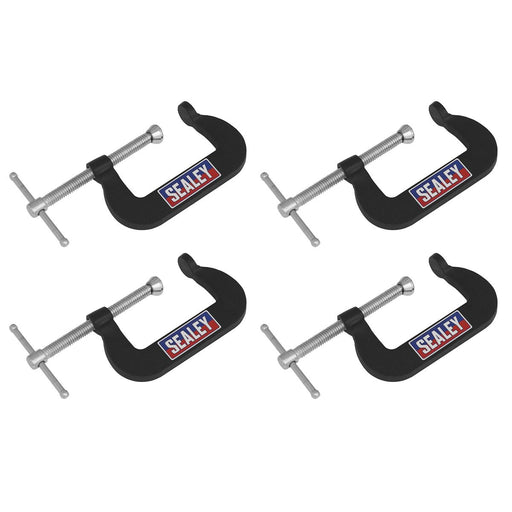 Sealey Junior C-Clamp Set 51mm x 32mm 4pc GCC06 Sealey - Dynamic Drive