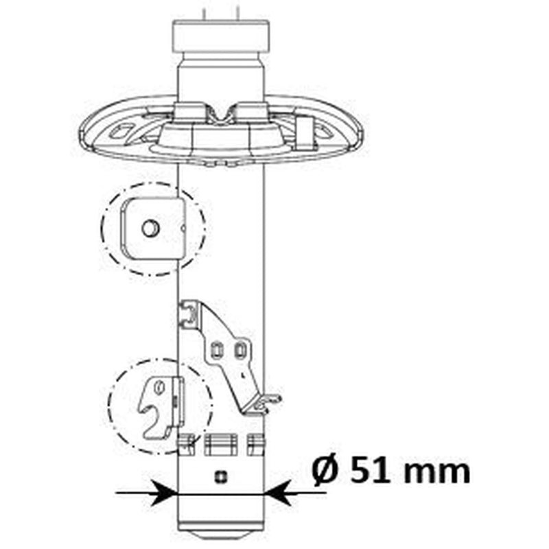 KYB Shock Absorber Damper Strut Front Left fits DS DS 3 2015-2019 1.2 1.6