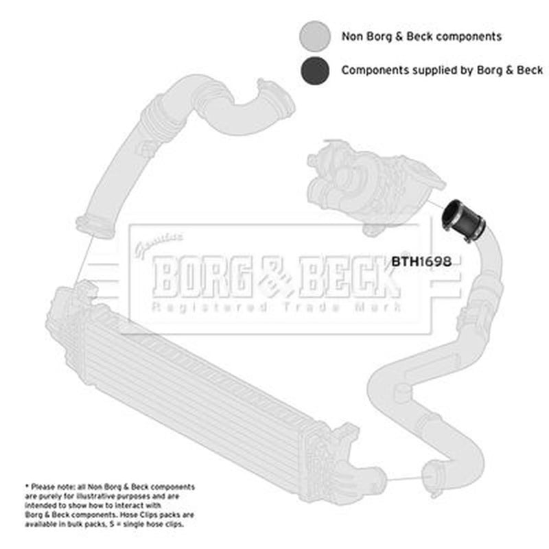 Borg & Beck Intercooler Turbo Charge Air Hose BTH1698