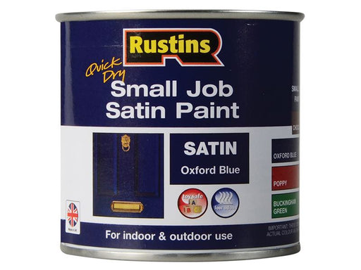 Rustins Quick Dry Small Job Satin Paint Oxford Blue 250ml Rustins - Dynamic Drive