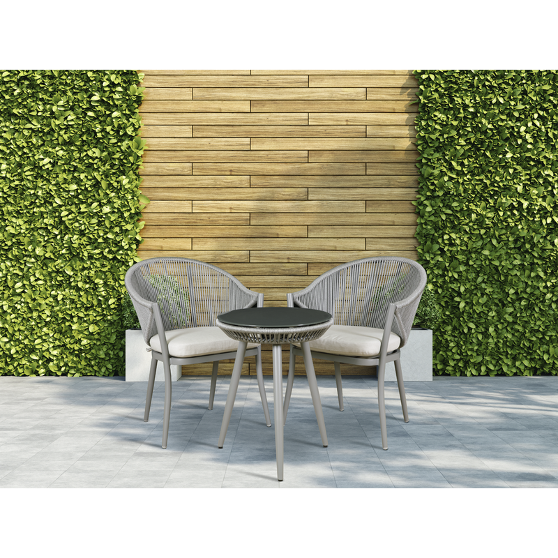 Dellonda Echo 3 Piece Balcony Set with Tempered Glass Top Dellonda  - Dynamic Drive