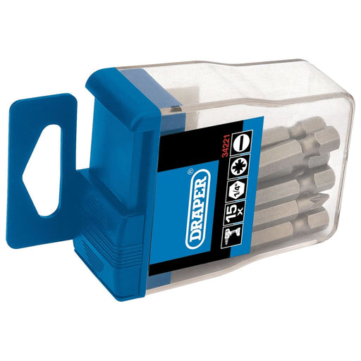 Draper Assorted Insert Bits in Plastic Storage Case, 1/4" Hex (15 Piece) Draper - NN4 Online