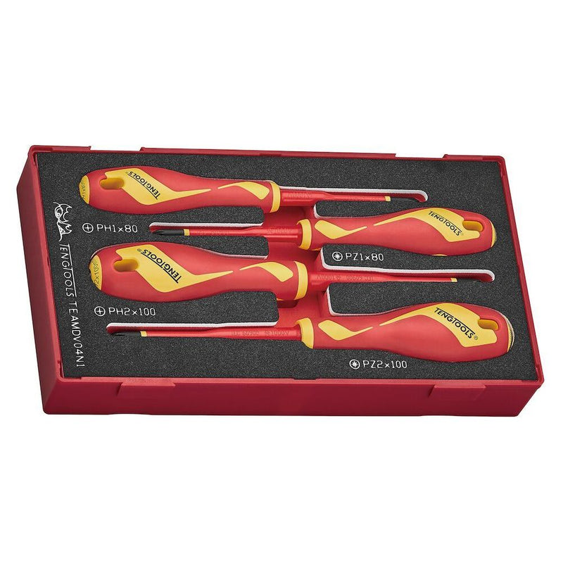 Teng Tools Insulated Screwdriver Set PH/PZ FOAM1 4 Pieces Teng Tools - Dynamic Drive