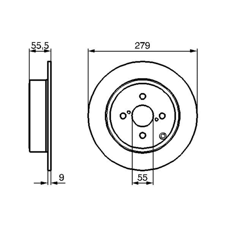 Bosch 2 x Solid Brake Discs fits Toyota Corolla 2001-2007 1.4 1.8 2.0